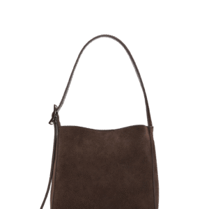 Women Coffee Brown Suede Shopper Bag