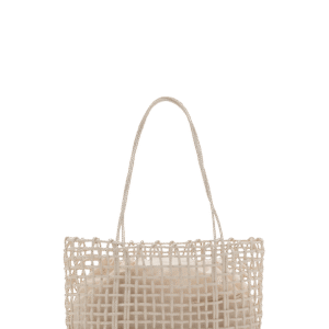Women’s Medium Braided Shoulder Bag Off White